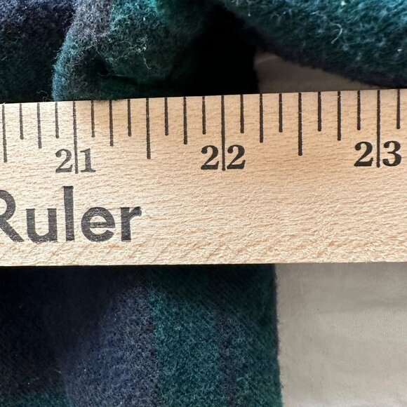 L.L. Bean Men's Plaid Flannel Button Down Shirt Shacket Green Navy Size Large - Picture 3 of 8